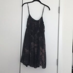 all saints semi-sheer 100% silk flowy shift dress